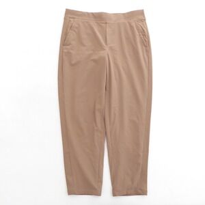 Athleta Women Brooklyn Lined Mid Rise Pants Brown Size 14 Ankle Cut 467191-01